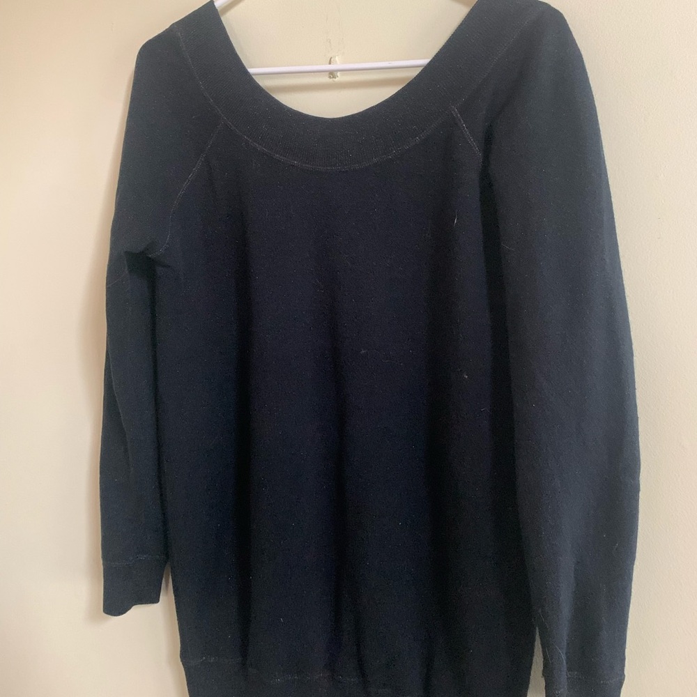 Reiss Black Scoop Neck Sweater